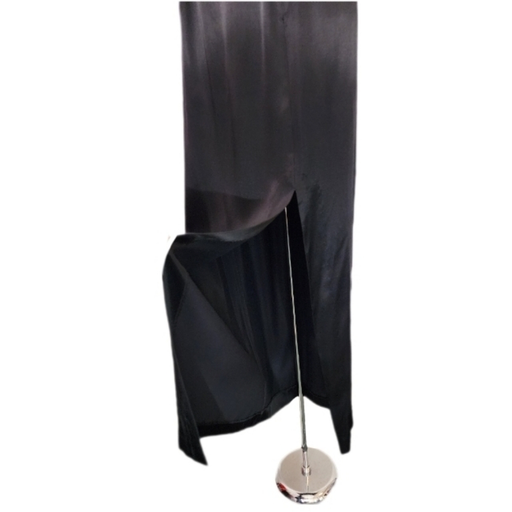Jessica McClintock Dress Gunne Sax 90s Retro Slip Rhinstones Strap Black Size 10 - Picture 10 of 14